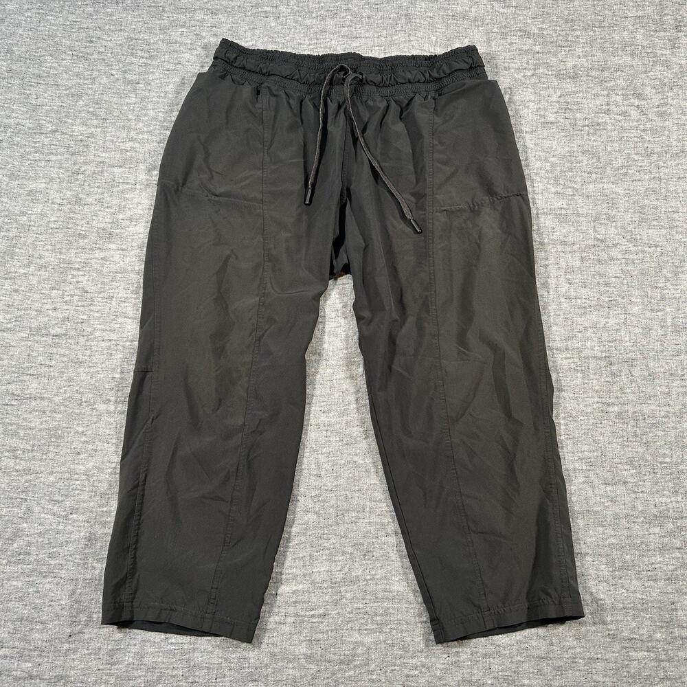 Prana Capri Pants Womens Large Black Cropped Elastic Waist Pull-On Athletic